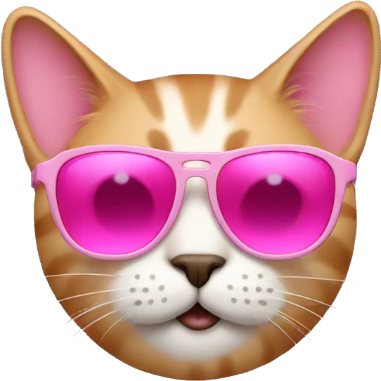Cat with sunglasses but pink emoji