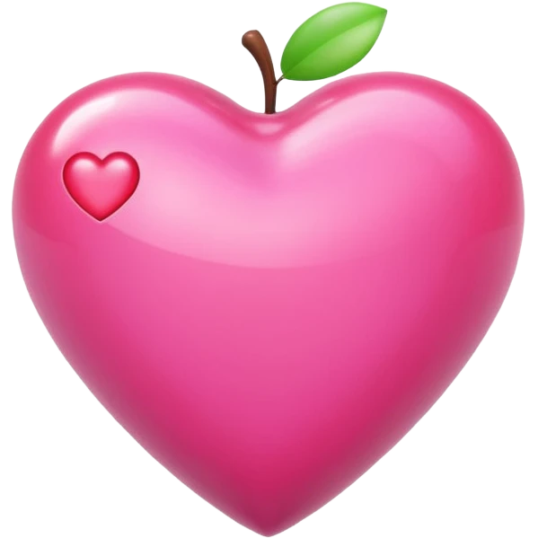 Apple-style 3D emoji of a shiny pink  heart, smooth and glossy surface, simple and elegant design, no background. emoji