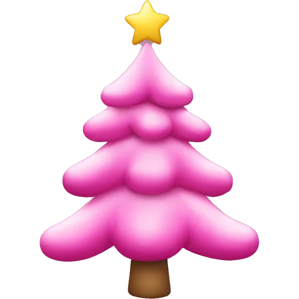 Christmas tree with pink decorations emoji