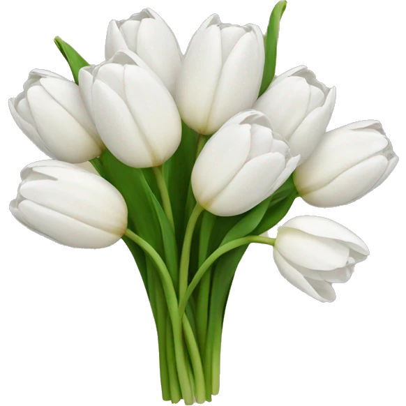 white tulip bouquet  emoji