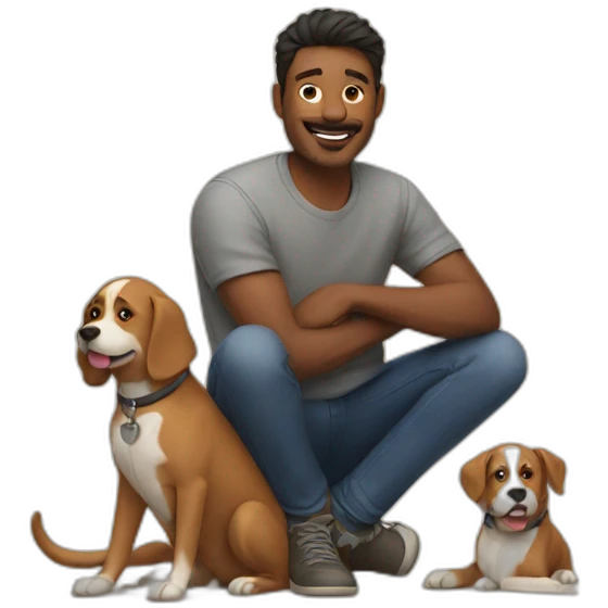 Men with dogs emoji