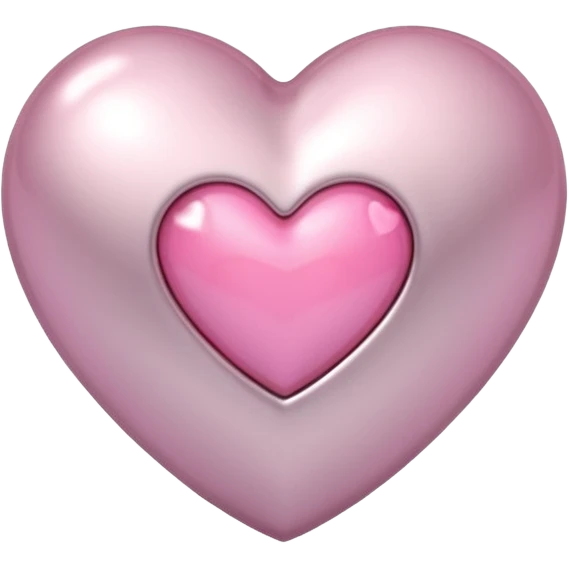 platinum heart with one mini pink heart inside of it  emoji