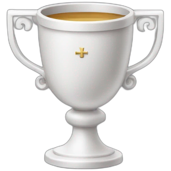 royal empty Christian cup for the winner with a cross emoji