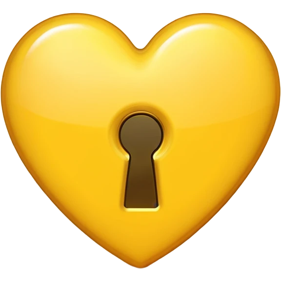 yellow heart with a keyhole emoji