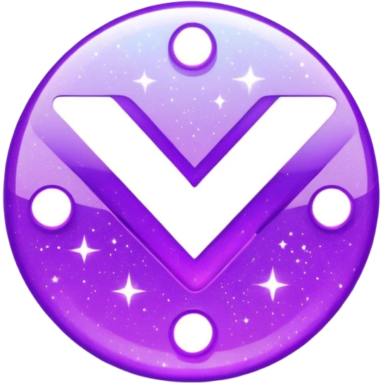 glitter purple and cian checkmark emoji