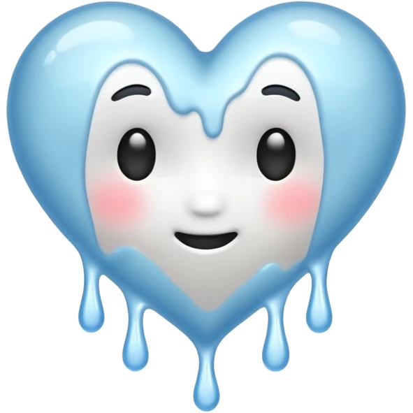 white heart melting (no face) emoji