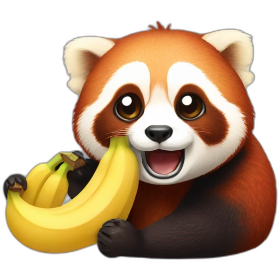 red panda with banana is crying emoji