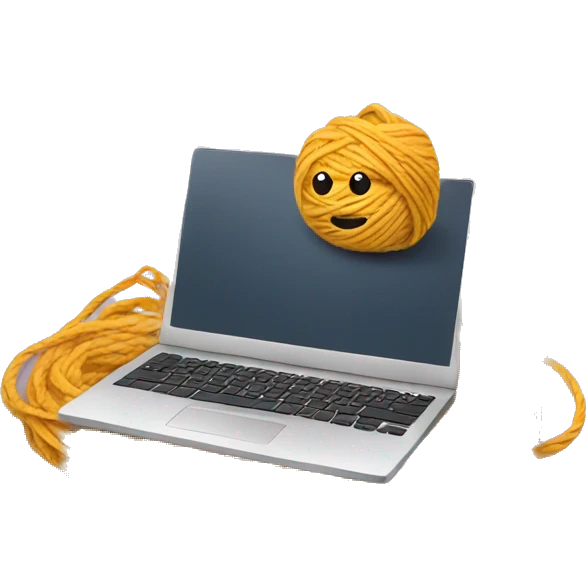 laptop + yarn emoji