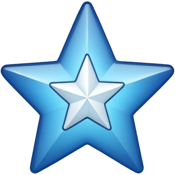 Create a verified badge a blue star with a white verified sign in middle emoji