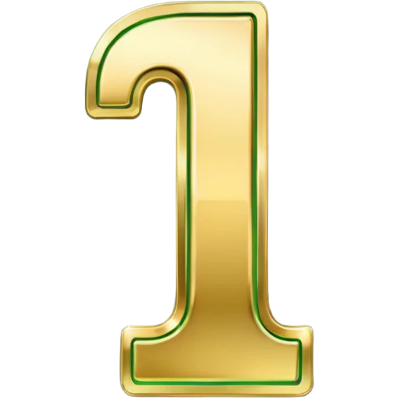 number One in golden and green shadows emoji