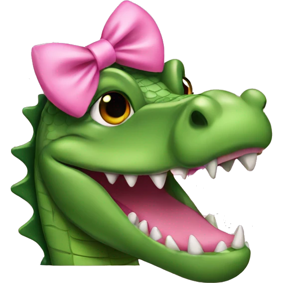 Alligator with pink bow emoji