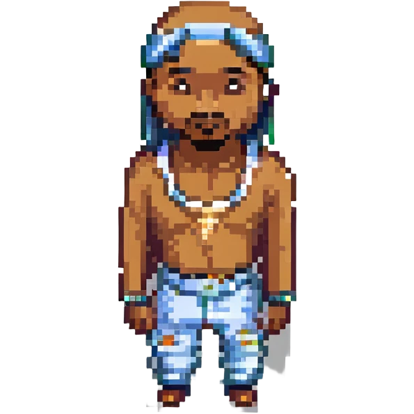 2Pac в полный рост, no background emoji