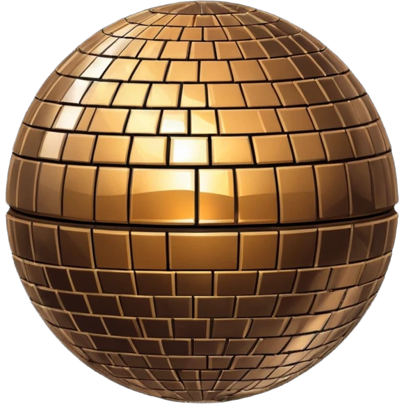 metallic dark brown disco ball emoji