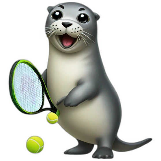 Seal playing tenis emoji