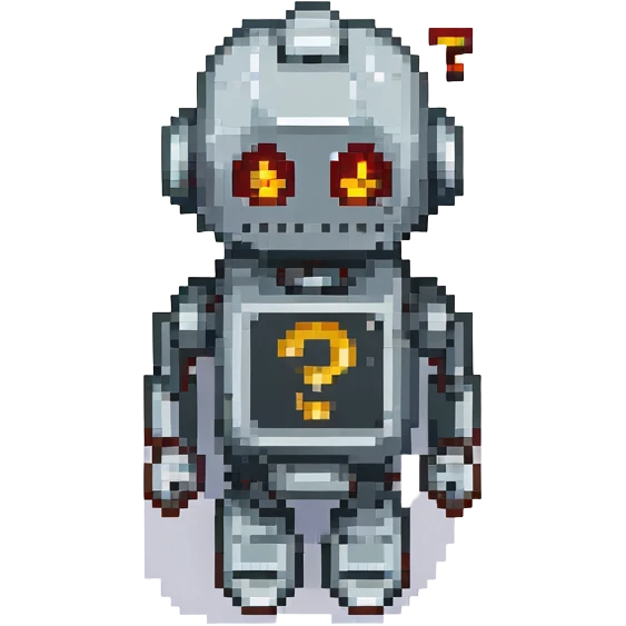 robot emoji with a question mark emoji
