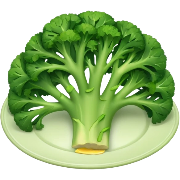 a plate with brocoli cut up emoji