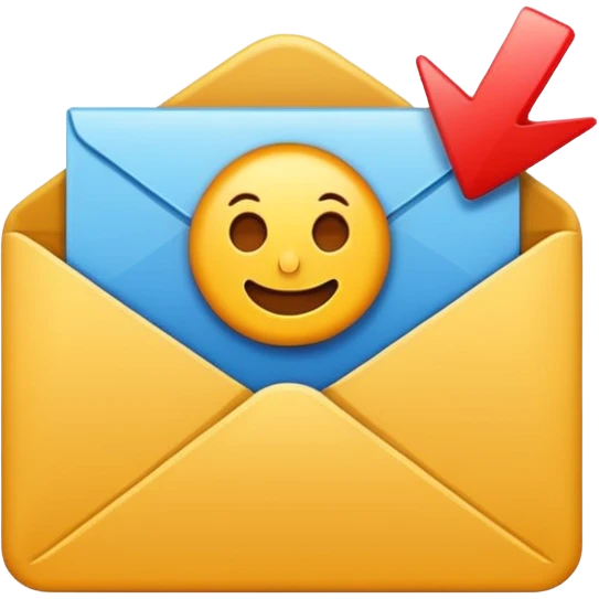 email inbox with checkmark, minimal emoji