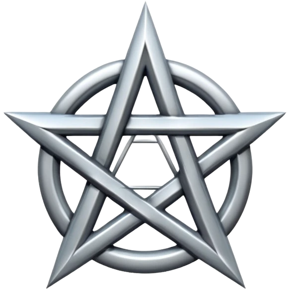 Silver pentacle with element signs emoji