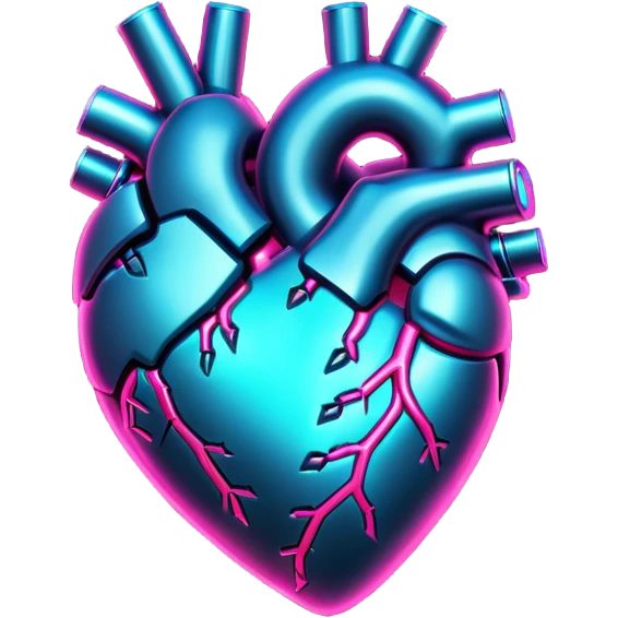neon cyberpunk style heart emoji