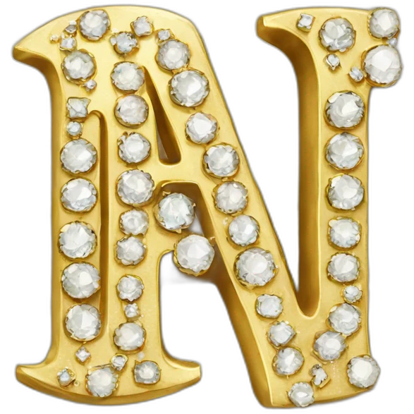 Gold and diamonds letter emoji