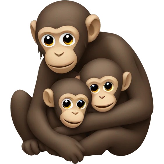 monkey family hugging emoji