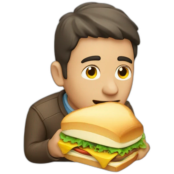 A man eating sandwich emoji