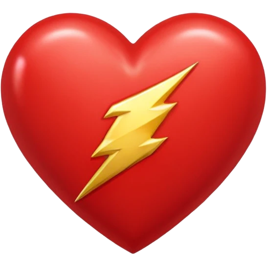 The flash with love hearts emoji