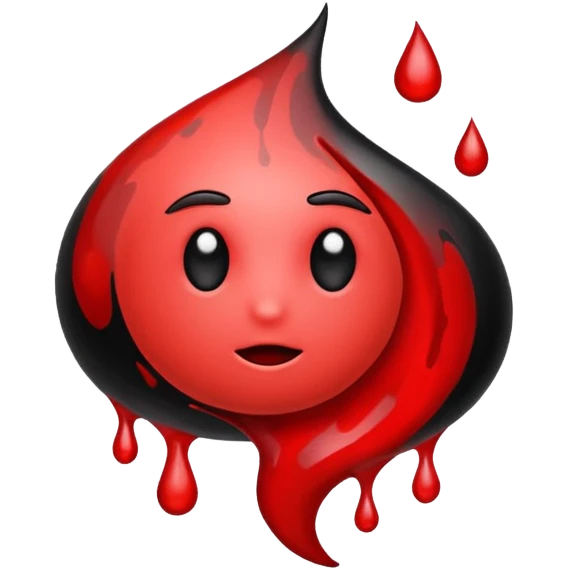 blood emoji that is a mix of red & black emoji