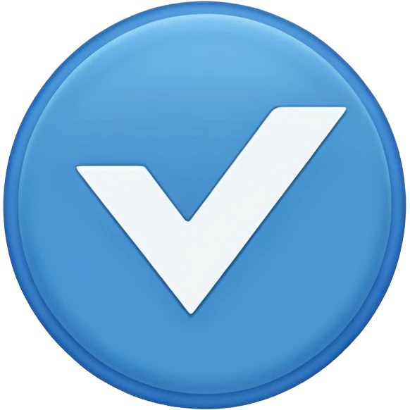 A blue circle with a white tick in the middle  emoji