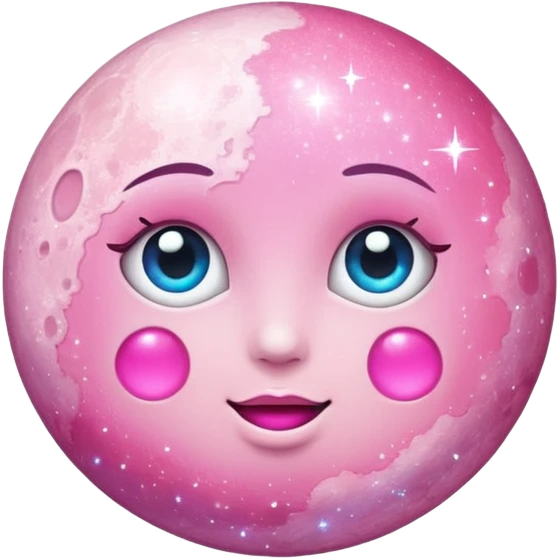 Pink sparkly moon emoji
