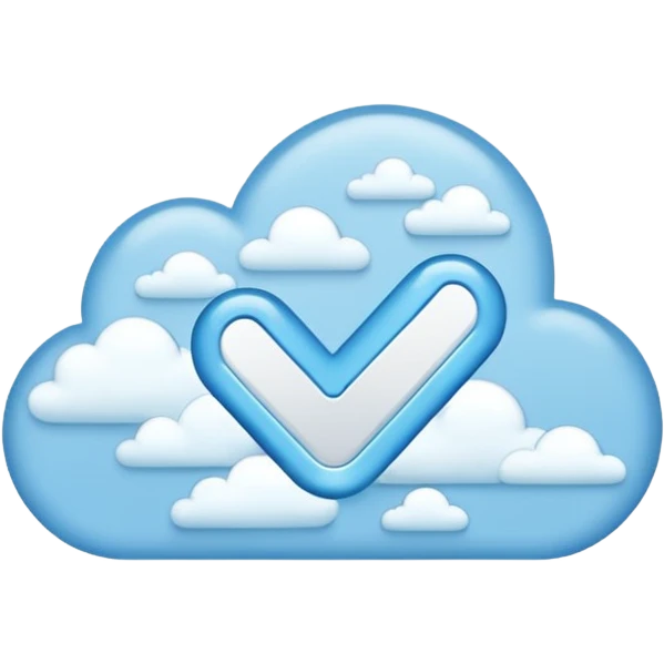 Cloudy blue checkmark  emoji