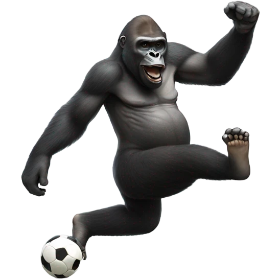 Old gorilla playing soccor emoji