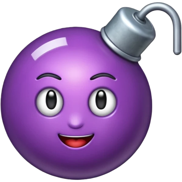 emoji de bomba con chispa morada emoji
