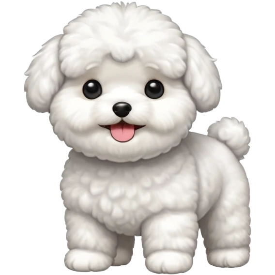 a full body of cute bichon frise emoji