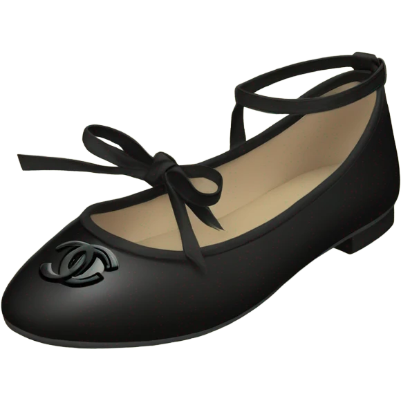 Black Chanel ballet flats emoji