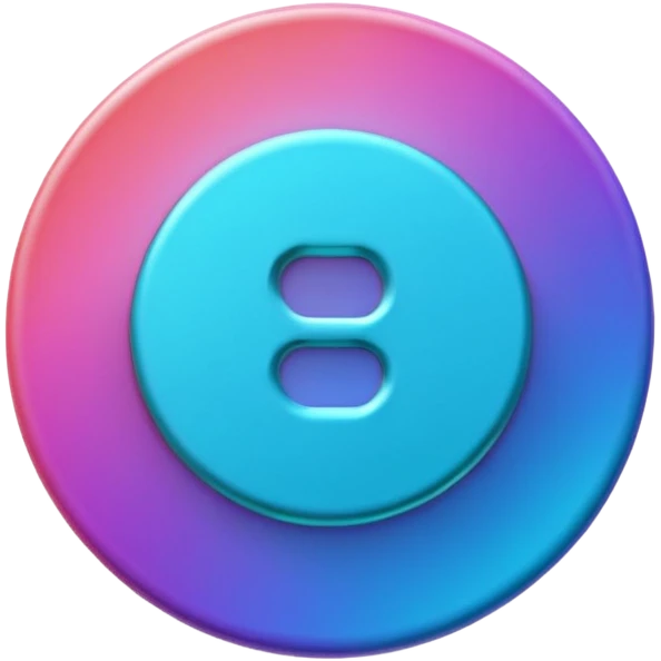 
One  3d credit coin color in in gradient of turquoise, blue, pink, purple, and coral emoji