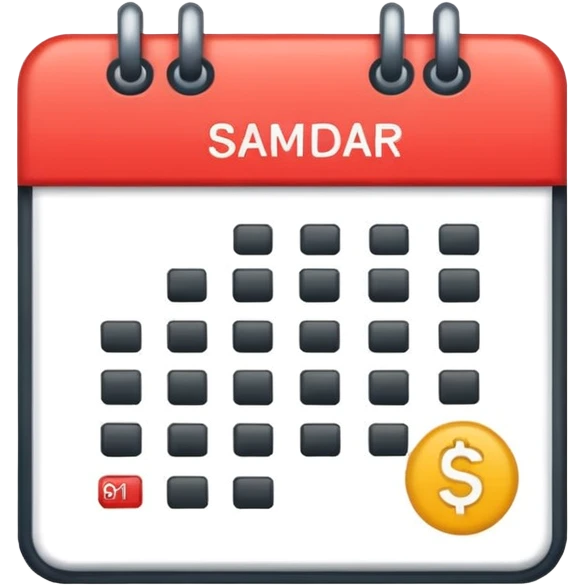 calendar emoji with $61 over the calendar emoji