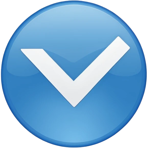 Azul verificado pero que la flechita del verificado sea blanca de resto azul y que sea redondo emoji