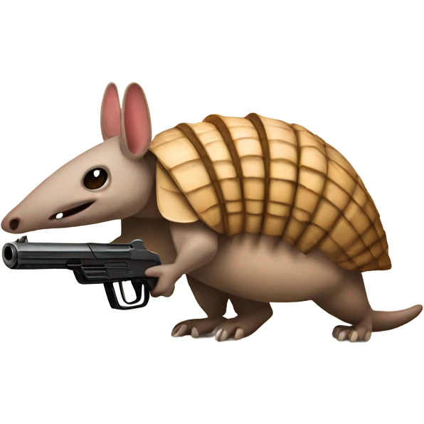 armadillo with gun emoji