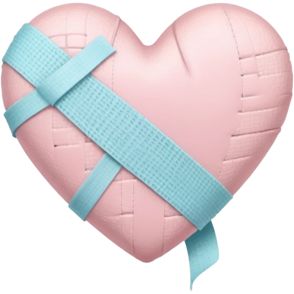 pastel emo heart with a bandage emoji