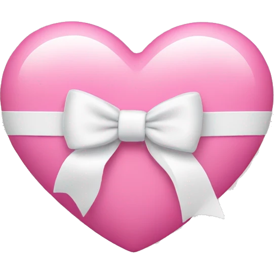 Pink heart with white bow around it emoji