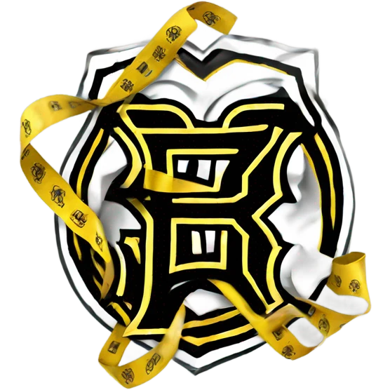 Give me a Boston Bruins logo with medical or caution, tape wrapped around it emoji