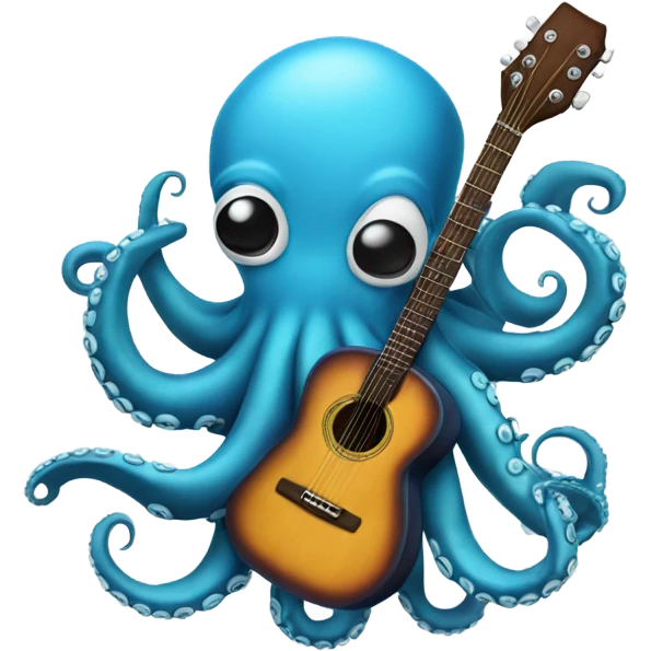 Octopus Playing guitar emoji