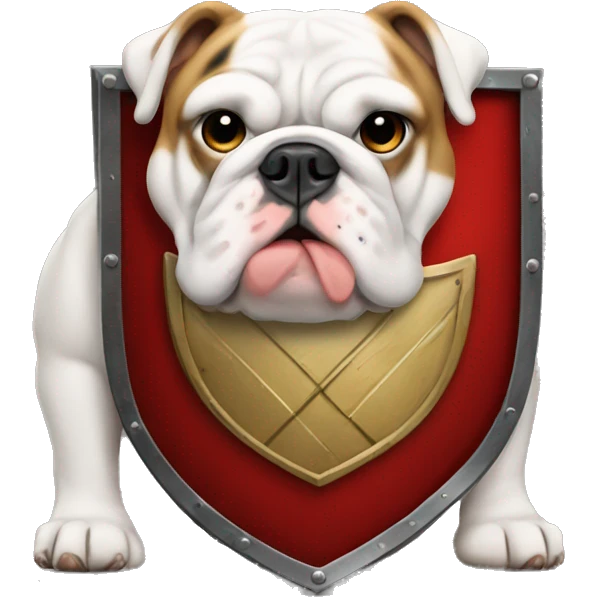english bulldog with a shield emoji