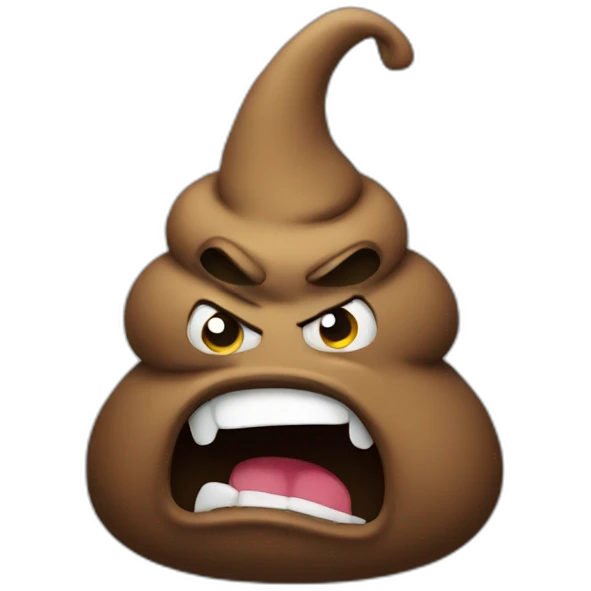 angry poop emoji