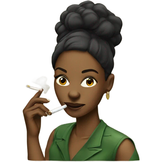 Black women smoking weed emoji