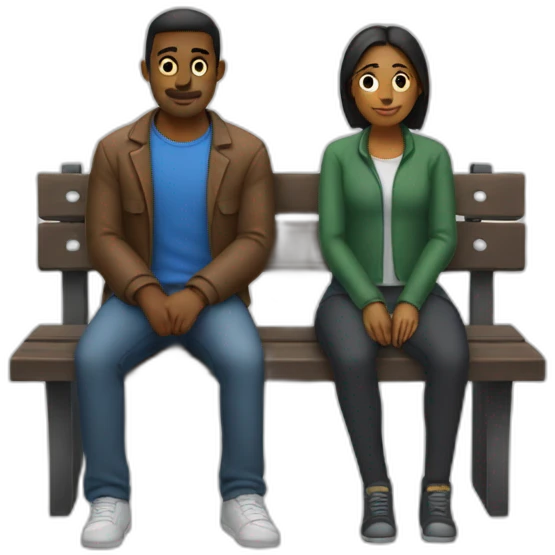 two people sitting on a bench emoji