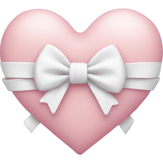 Pastel pink heart with white bow emoji