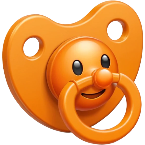 pixel art orange pacifier emoji