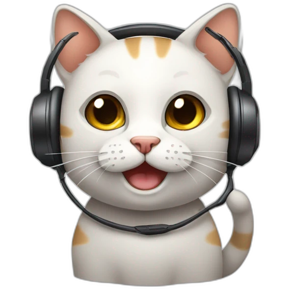 gato com fone de ouvido emoji